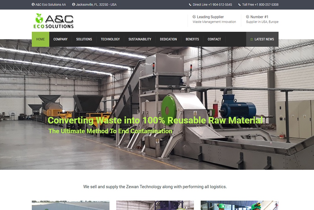 A&C Eco Solutions AA Website Design | Kelly Advantage A&C Eco Solutions AA waste management website design by Kelly Advantage