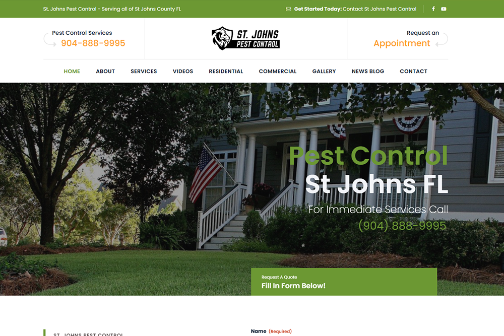 Pest Control Website Designer Jacksonville FL | Kelly Advantage Pest Control Website Designer in Jacksonville FL